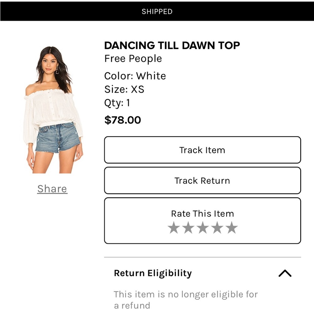 Free people off shoulder top